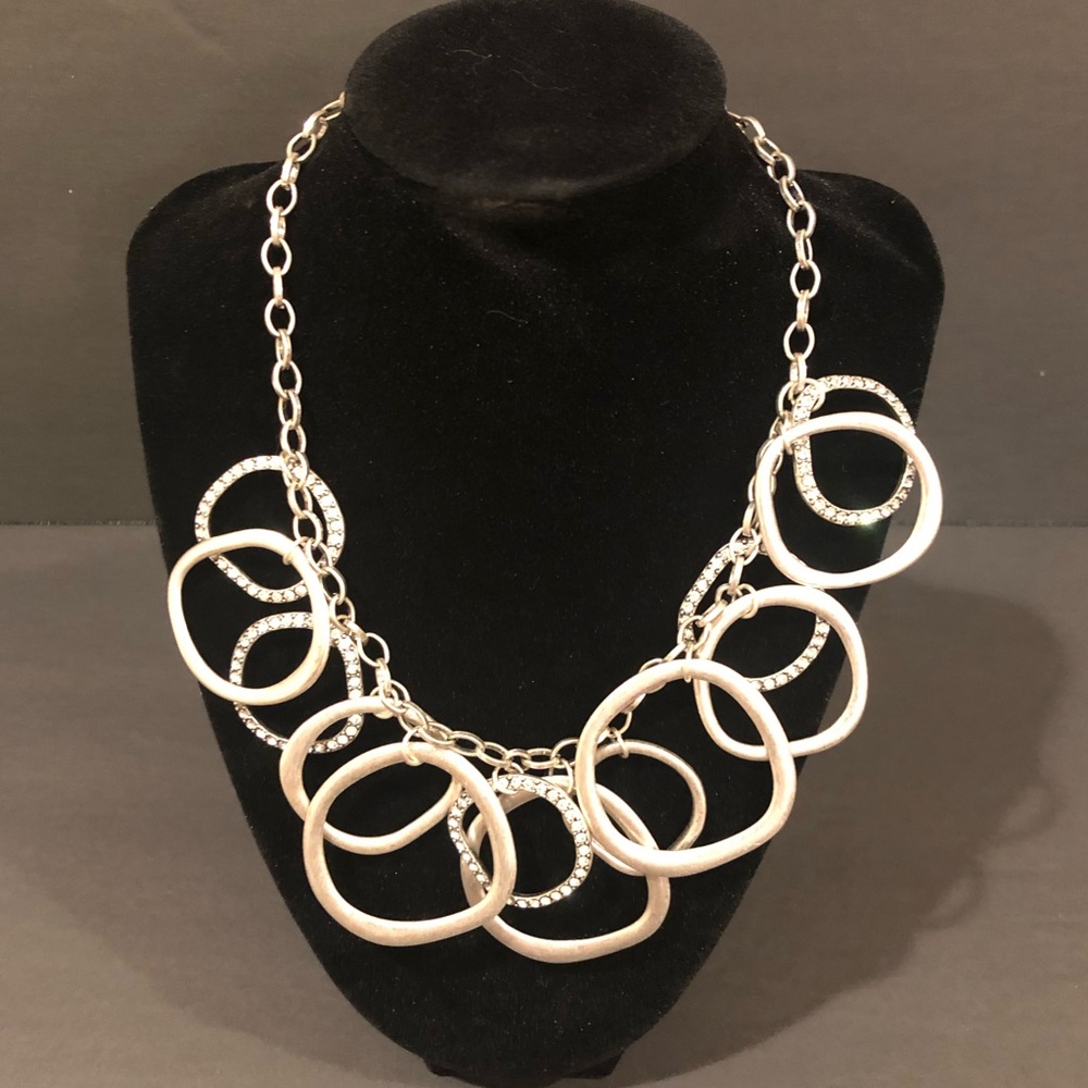 Premier Silver and Crystal necklace 20” adjustable